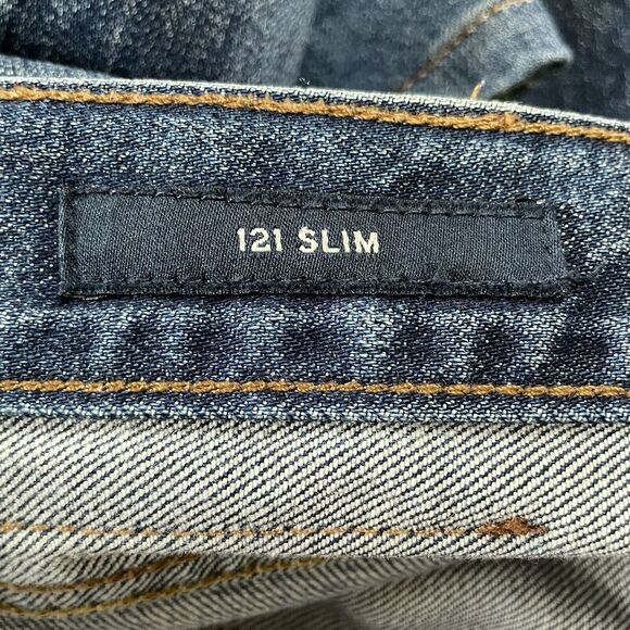 LUCKY BRAND 121 Slim Straight Jeans Men’s 34X30 Medium Wash Faded Denim - Picture 9 of 12